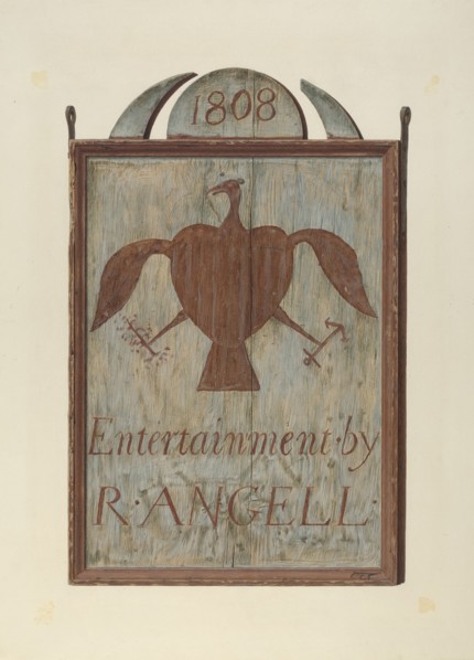 R. Angell's Tavern Sign, c. 1939. Creator: John Matulis.