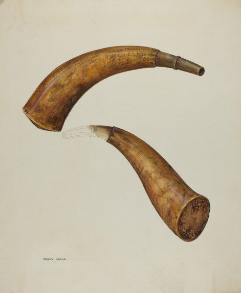 Powder Horn, c. 1937. Creator: Stanley Mazur.