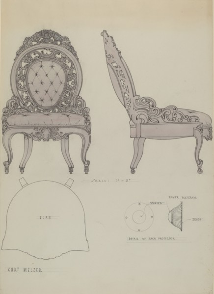 Hoopskirt chair, 1936. Creator: Kurt Melzer.