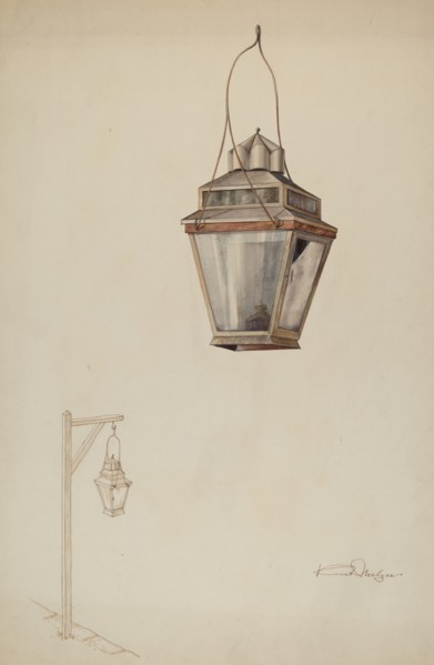 Sperm Oil Street Lamp, c. 1937. Creator: Kurt Melzer.
