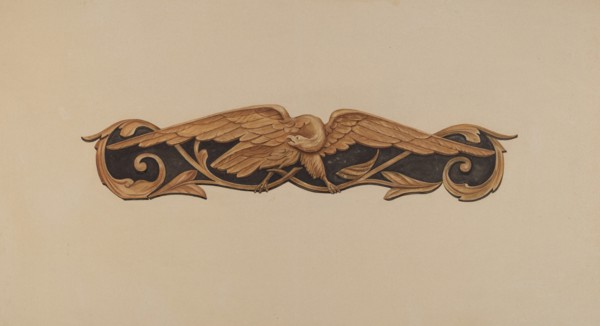 Stern Carving: Spread Eagle, 1935/1942. Creator: Flora Merchant.