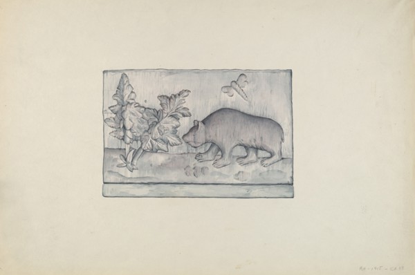 Relief Panel of Bear, 1935/1942. Creator: Flora Merchant.