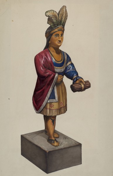 Cigar Store Indian, 1935/1942. Creator: Flora Merchant.