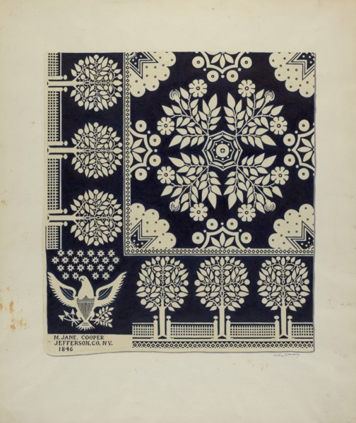Tyler Coverlet, c. 1940. Creator: Merkley, Arthur G..