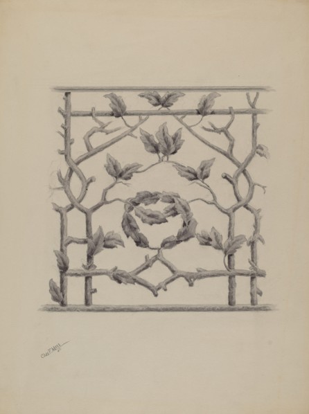 Porch Railing, 1937. Creator: Charles Moss.
