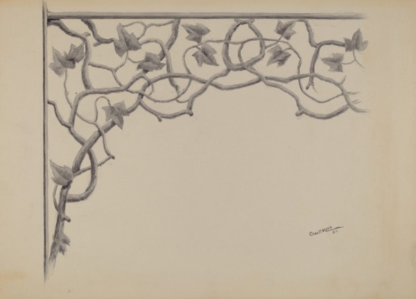 Grille on Porch, 1937. Creator: Charles Moss.