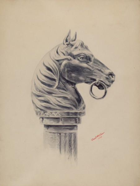 Hitching Post, 1938. Creator: Charles Moss.