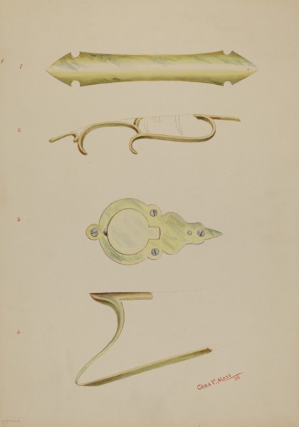 Patch Pocket and Decorations on Ky. Rifle, 1938. Creator: Charles Moss.