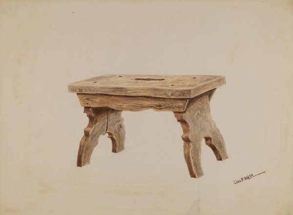Footstool, c. 1937. Creator: Charles Moss.