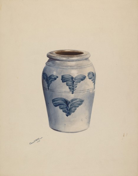 Gray Stoneware Crock, c. 1937. Creator: Charles Moss.