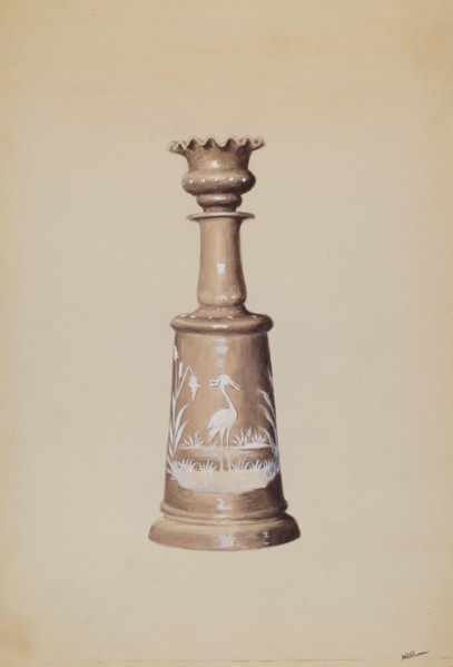 Scent Bottle with Stopper, c. 1936. Creator: Charles Moss.