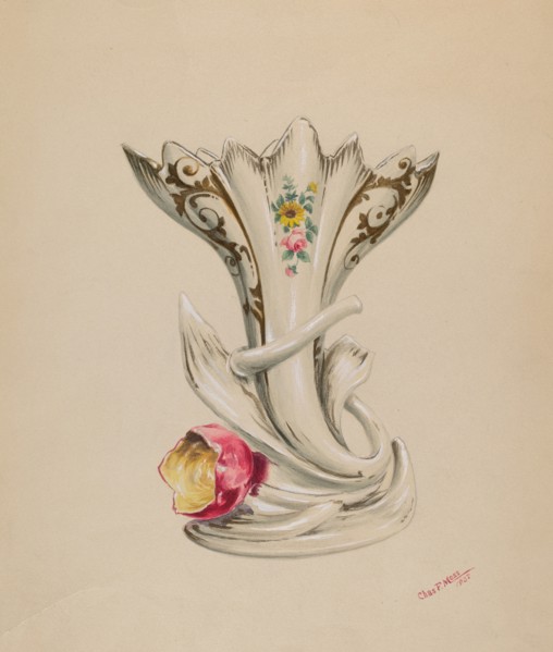 Vase, c. 1937. Creator: Charles Moss.