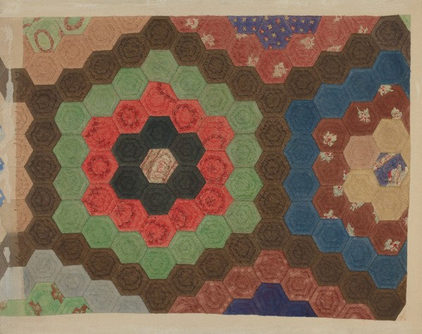 Shaker Patchwork Quilt, c. 1941. Creator: Elbert S. Mowery.