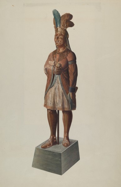 Cigar Store Indian, c. 1937. Creator: Henry Murphy.