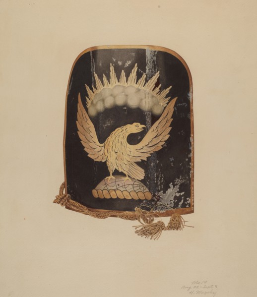 Fireman's Hat Shield, 1935/1942. Creator: Henry Murphy.