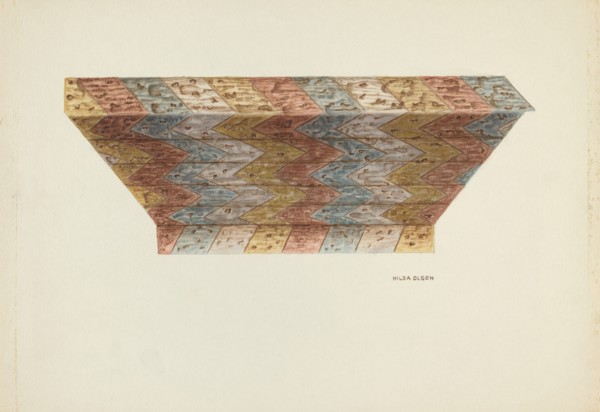 Ceiling of Baptistry Niche, Mission Dolores, c. 1940. Creator: Hilda Olson.