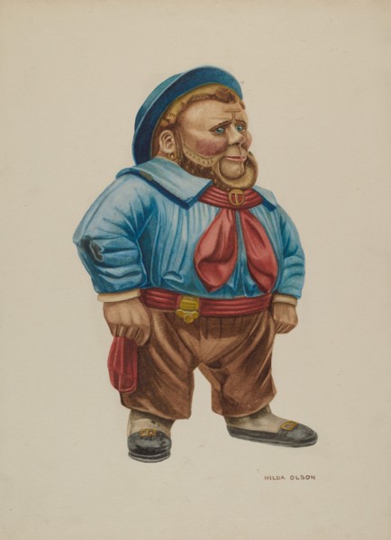 Cigar Store Figure "Sailor", c. 1940. Creator: Hilda Olson.