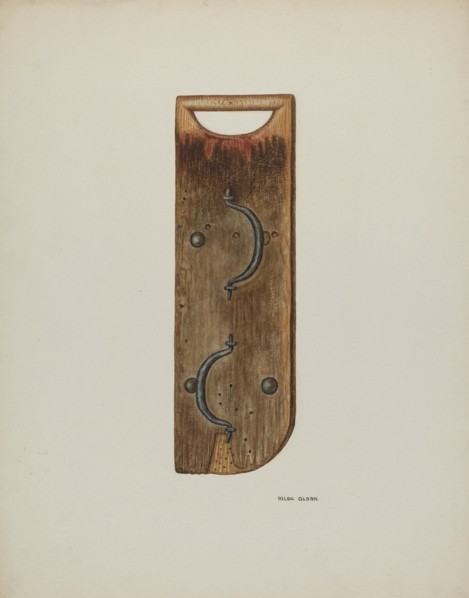 Clapper, c. 1940. Creator: Hilda Olson.