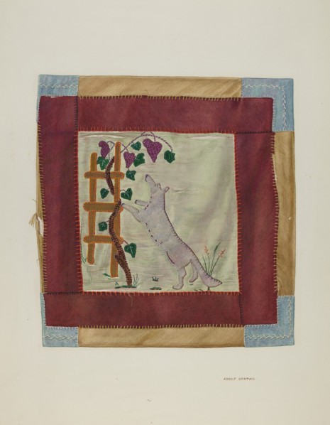 Applique Coverlet (Detail), c. 1941. Creator: Adolph Opstad.