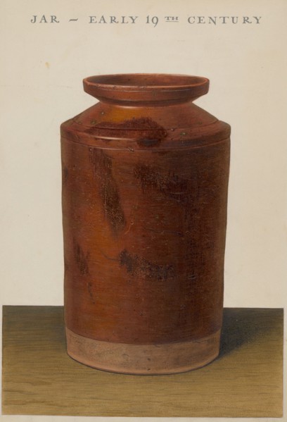 Red Glazed Preserve Jar, c. 1938. Creator: Alfred Parys.