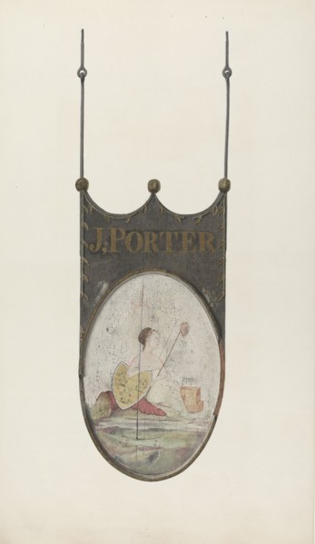 Tavern Sign: "J. Porter", c. 1939. Creator: Alfred Parys.
