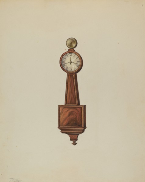 Wall Clock, c. 1938. Creator: Lawrence Phillips.