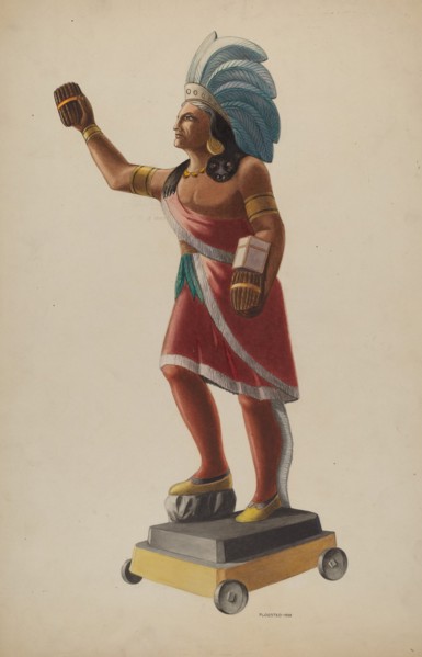 Cigar Store Indian, 1938. Creator: Louis Plogsted.