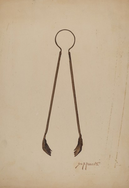 Fireplace Tongs, c. 1941. Creator: Paul Poffinbarger.