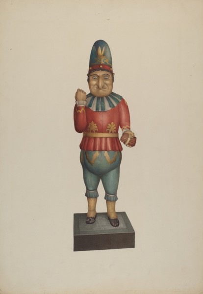 Cigar Store Figure: "Punch", c. 1939. Creator: Robert Pohle.