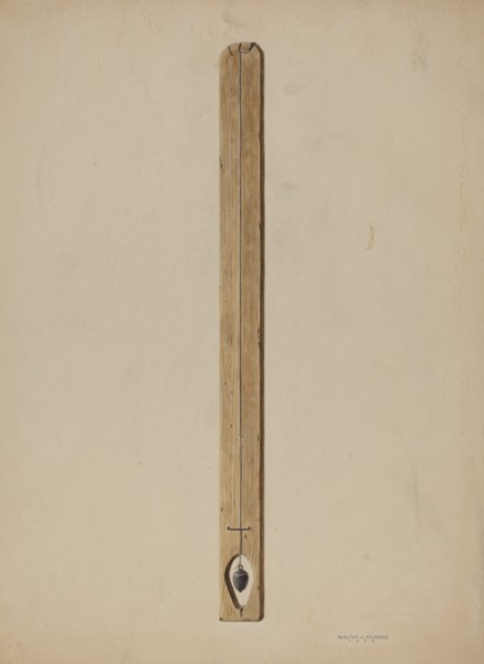 Plumb Line and Board, 1939. Creator: Walter Praefke.