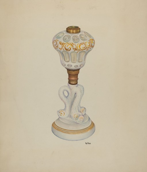 Dolphin Base Lamp, c. 1938. Creator: Ray Price.