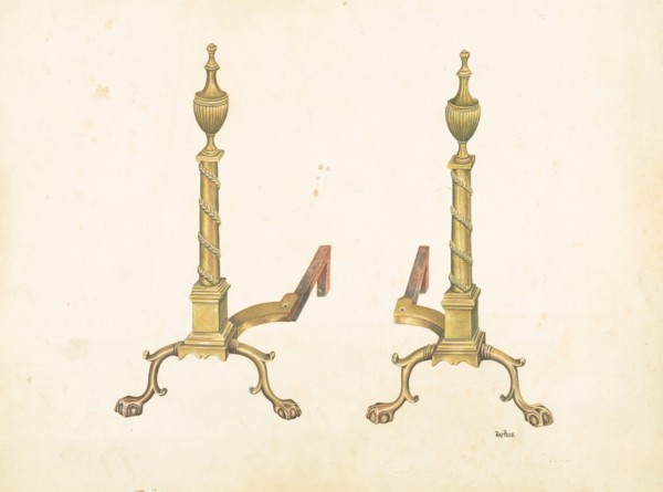 Andirons, c. 1938. Creator: Ray Price.
