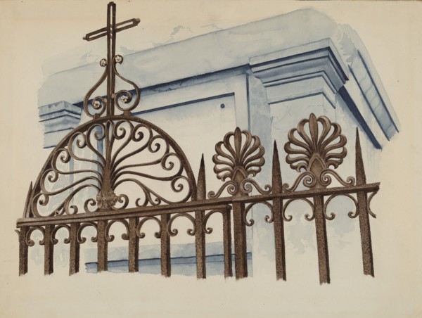 Cast and Wrought Iron Ornament, c. 1936. Creator: Ray Price.