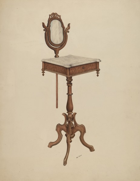 Shaving Stand, c. 1938. Creator: Ray Price.