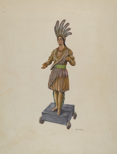 Cigar Store Indian, c. 1937. Creator: Ray Price.