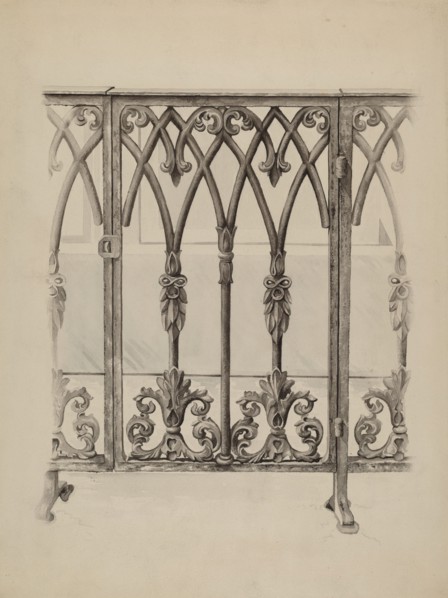 Cast Iron Gate Railing, c. 1936. Creator: Ray Price.