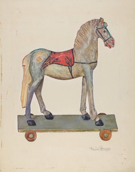 Toy Wooden Horse, 1935/1942. Creator: David Ramage.