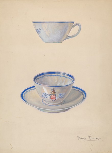 Teacup and Saucer, c. 1939. Creator: David Ramage.