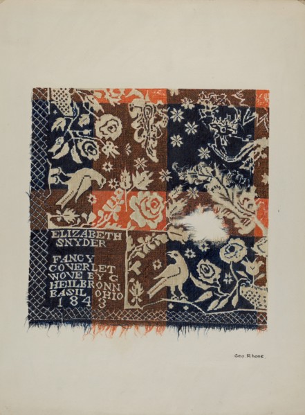 Eagle Coverlet, c. 1938. Creator: George E. Rhone.