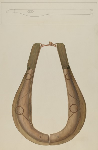 Horse Collar and Hame, c. 1938. Creator: Wilbur M Rice.