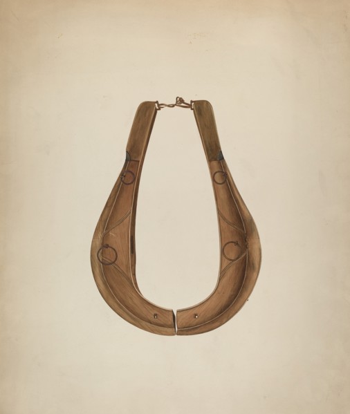 Horse Collar and Hame, c. 1941. Creator: Wilbur M Rice.