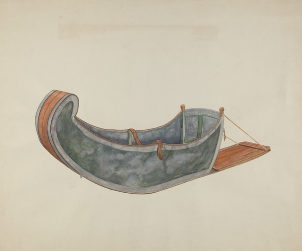 Red River Dog Sled, c. 1938. Creator: Wilbur M Rice.