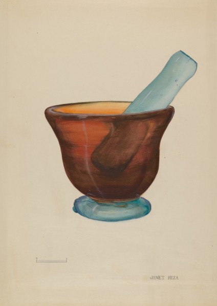 Mortar and Pestle, 1935/1942. Creator: Janet Riza.