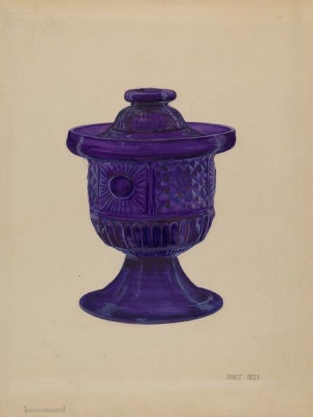 Sugar Bowl with Cover, c. 1934. Creator: Janet Riza.