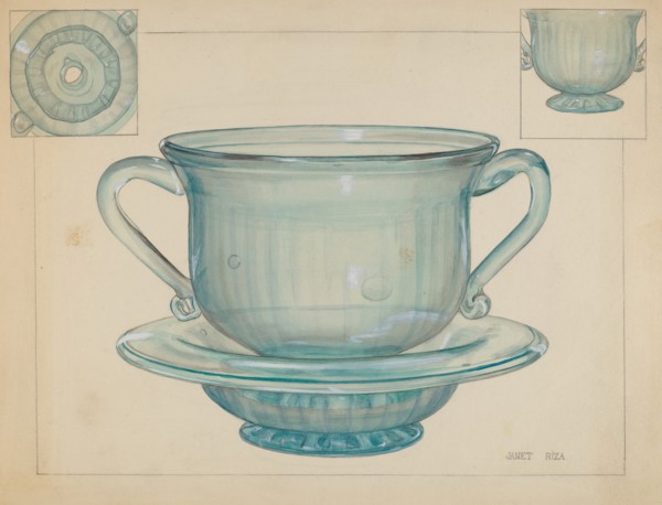 Flower Pot and Base, c. 1937. Creator: Janet Riza.