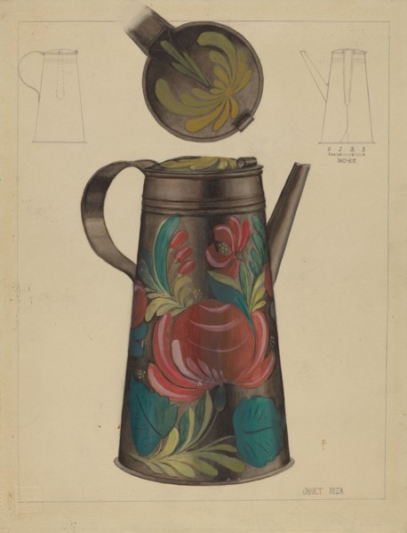 Chocolate Pot, c. 1936. Creator: Janet Riza.