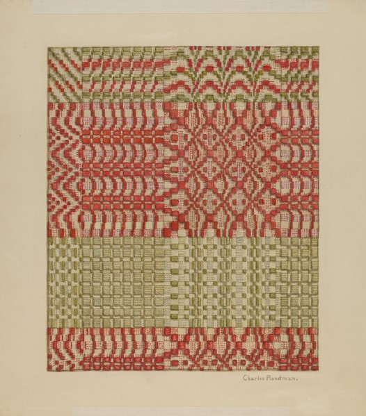Woven Coverlet, 1935/1942. Creator: Charles Roadman.