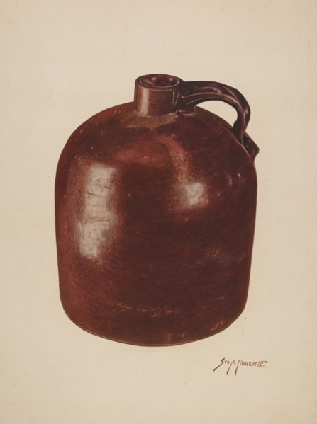 Pottery Jug, c. 1941. Creator: Sydney Roberts.