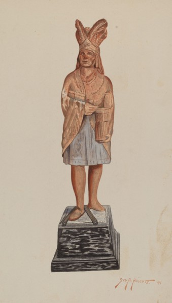 Cigar Store Indian, 1941. Creator: Sydney Roberts.