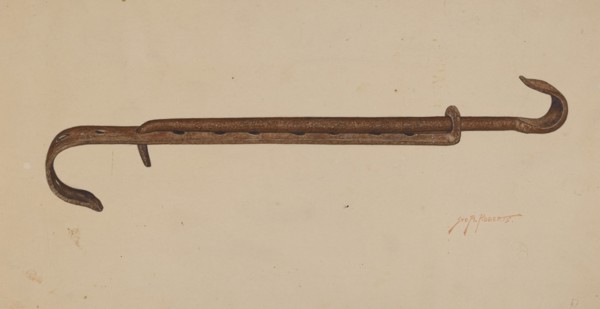 Fireplace Tool, c. 1940. Creator: Sydney Roberts.